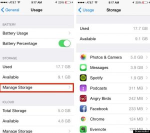 how to free up storage on iphone