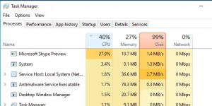 100 disk usage windows 10