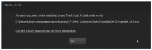 steam disk write error
