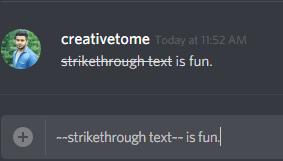 crossed out text discord