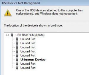 USB Device Not Recognized