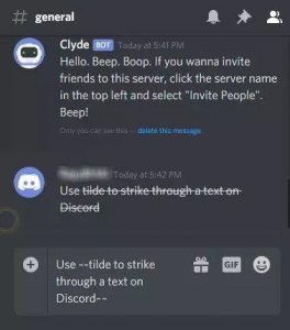 crossed out text discord