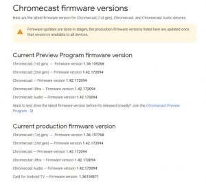 update chromecast apps 