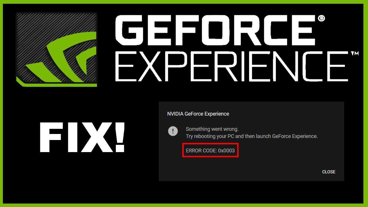 nvidia error code 0x0003