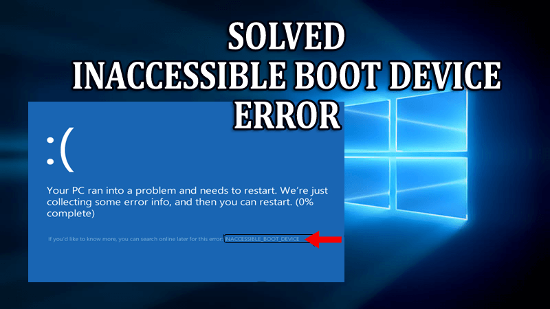 inaccessible boot device