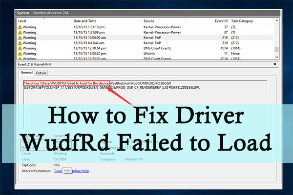 driver wudfrd failed to load