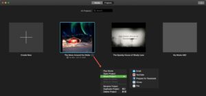 How to export iMovie project on Mac
