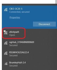 xfinity wifi not showing up