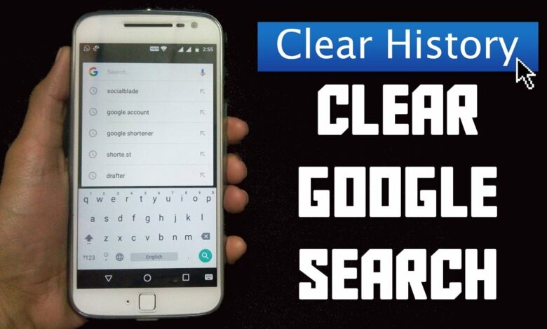 how to erase google search history on android phone