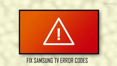 samsung tv error codes list