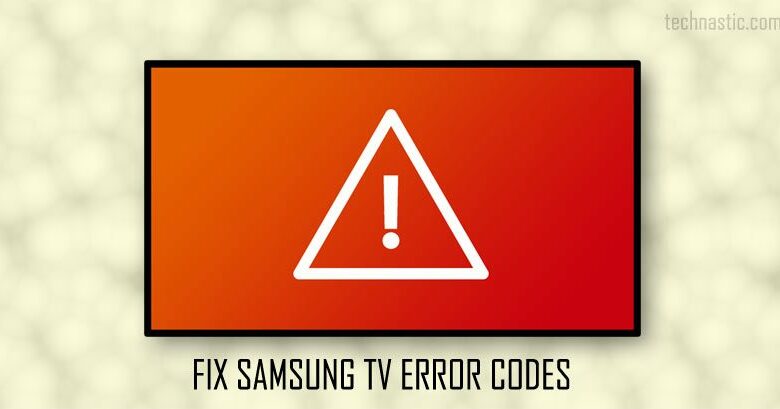 samsung tv error codes list