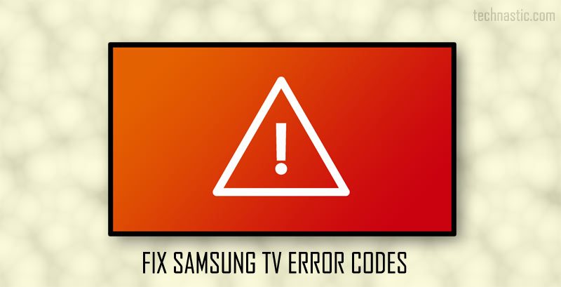 samsung tv error codes list