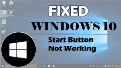 windows start button not working