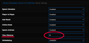 Change server-side view distance
