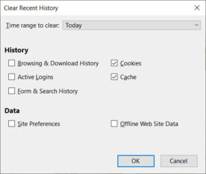 Clearing Cache and Cookies