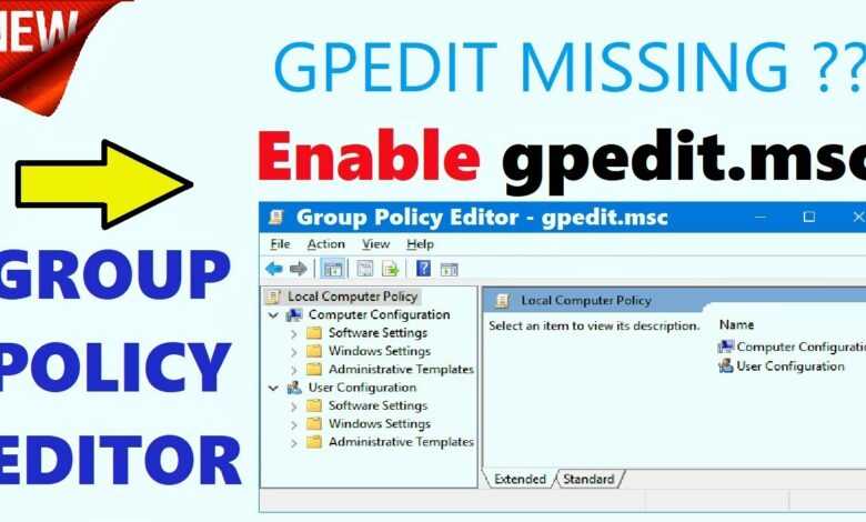 gpedit msc missing