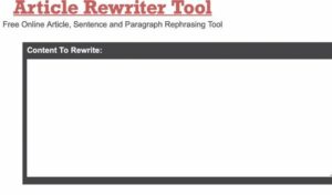 Article Rewriter Tool