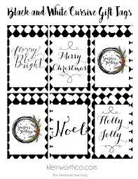 Black and White Gift Tags