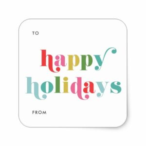 Modern Happy Holidays Tags