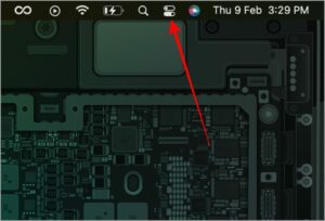 Click on the Control Center in the menu bar