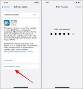 Enter the passcode of your iPhone