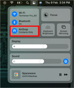 Now click on AirDrop