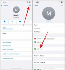 Now tap on add email.