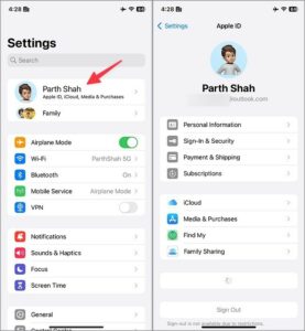 Open Settings on 