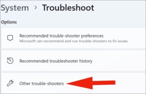Open the Troubleshooter 