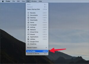 Select Go in the menu bar.