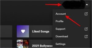 Select your profile at the top and open Account