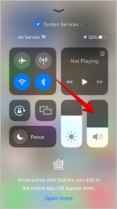 Slide your finger upwards on the Sound tile to unsilence notifications on your iPhone