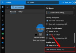 View all Outlook settings