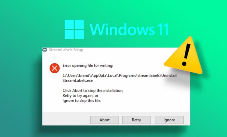 Error Opening File for Writing