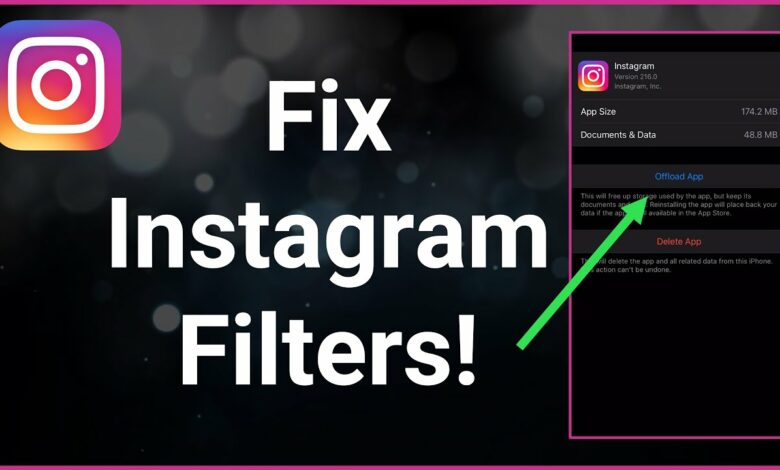 fixes for Instagram effects and filters not working