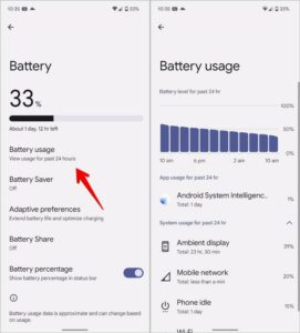 tap on Battery Usage