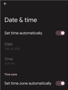 Check your date and time settings