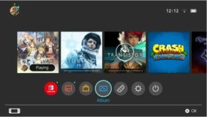 From the Switch Home screen, choose the Album icon
