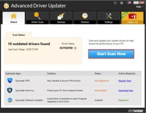 Launch the driver updating program and click Start Scan now
