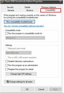 Run Games and Apps in Compatibility Mode 