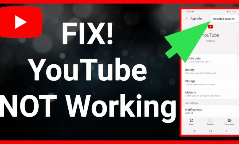 how to fix youtube app not working