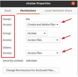 right-clicking on any directory, selecting Properties, and going to the Permissions tab