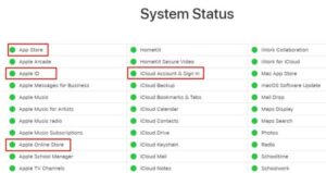 Check that the servers linked with Apple iCloud services