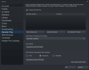 Open the Remote Play tab from the Settings dialogue box’s left side