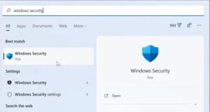 Press the Windows key or click Start, type windows security, and choose the top result