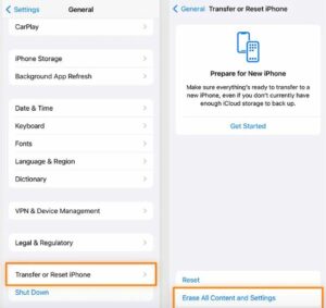  Transfer or Reset iPhone
