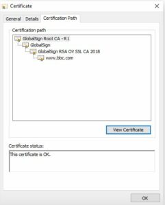 certification path shows you the levels of security