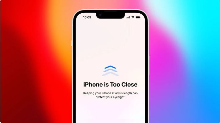 how to activate screen distance eye protection on iphone