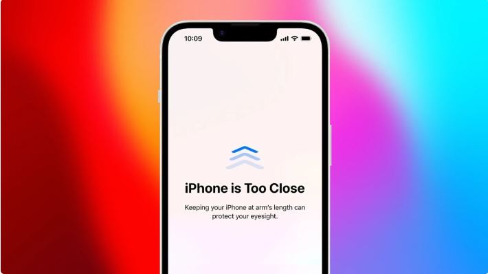 how to activate screen distance eye protection on iphone