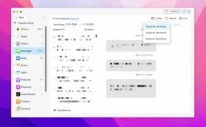 Click To Mac in the upper-right corner and choose Export as .pdf format or click Print if you want to print your Messages data right away
